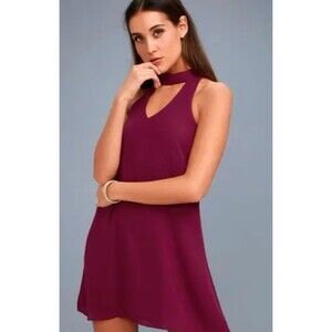 NWT Lulus Groove Thing Magenta Swing Mini Sleeveless Dress Sz S